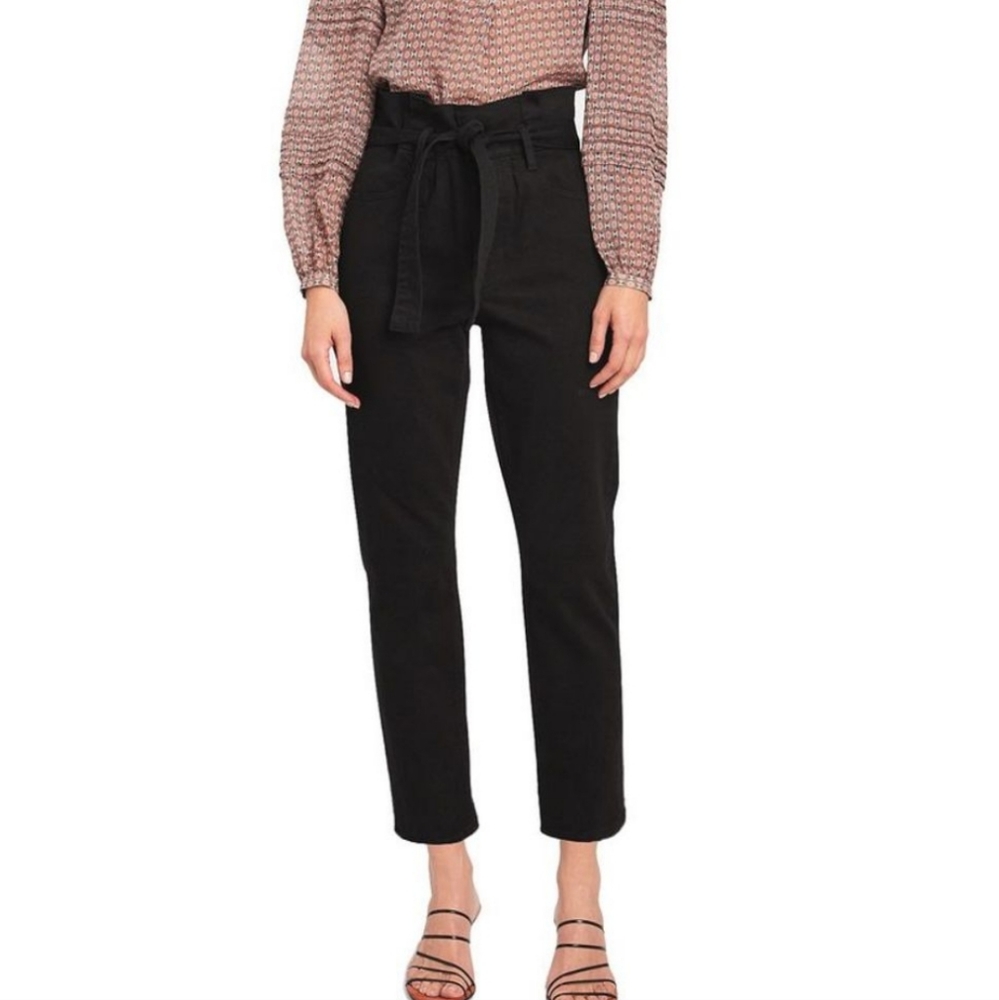 Frame High Rise Ankle Straight Paperbag jeans Film Noir